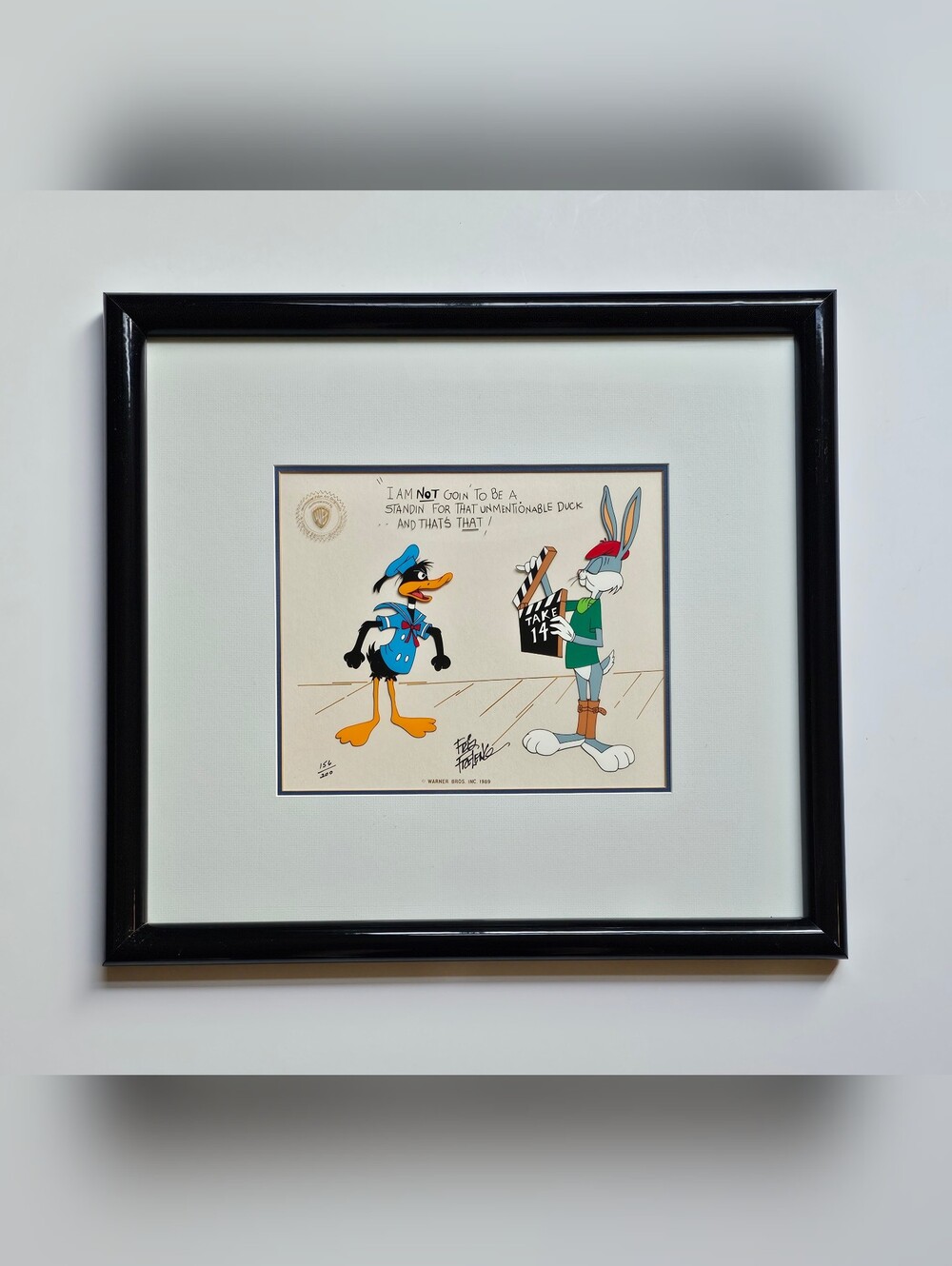 Fritz Freleng Looney Tunes Signed "Bugs As Director" Hand-Painted Cel W/ COA